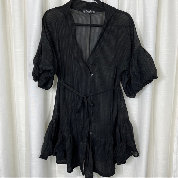 Satrjnsha Paris oversized sheer button down blouse - Picture 1 of 13